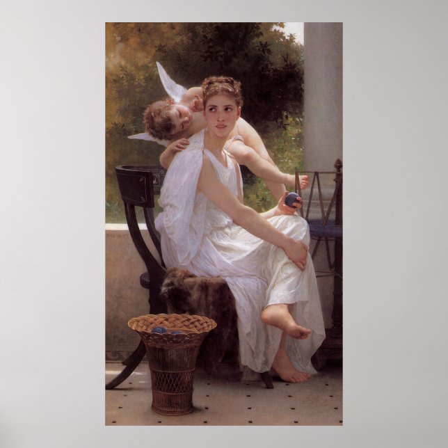 Affiche Peinture classique de Bouguereau - Travail interro (Devant)
