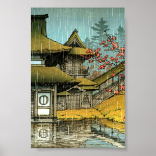 Affiche Peinture classique de temple japonais