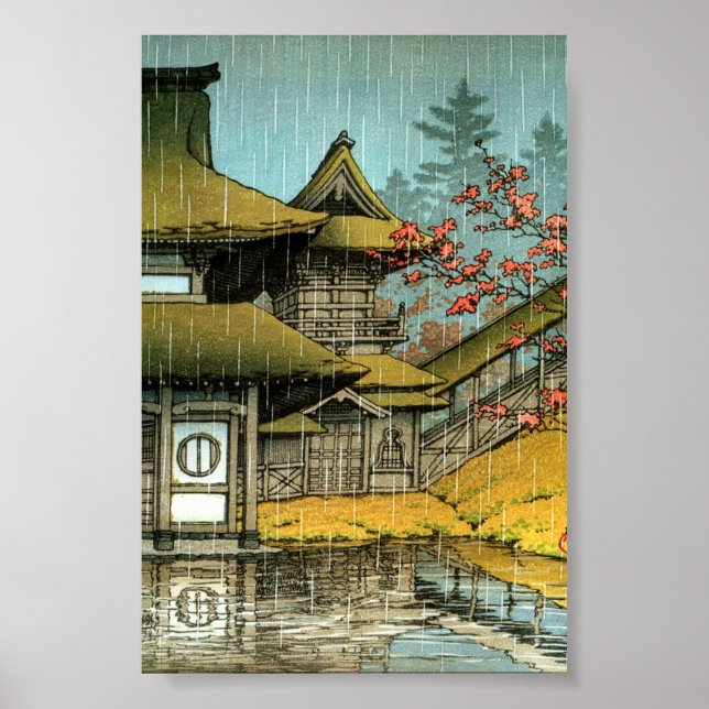 Affiche Peinture classique de temple japonais (Devant)