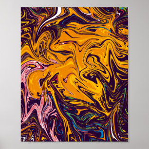 Affiche peinture colorée et chef-d'oeuvre d'art