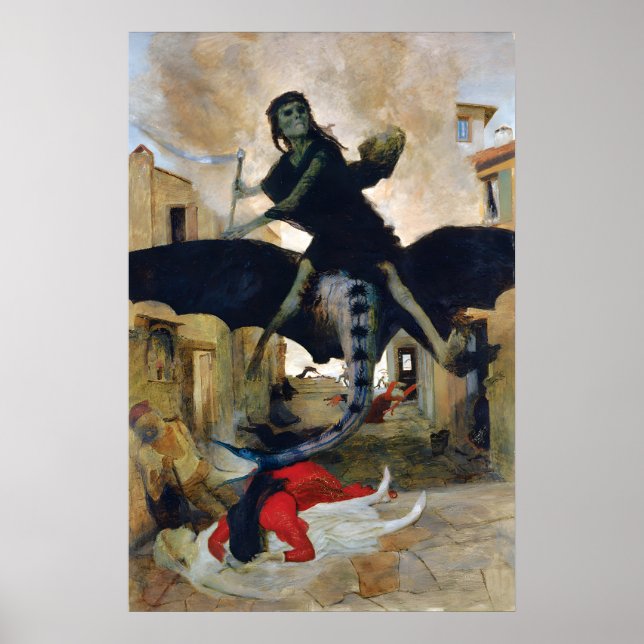 Affiche Peinture d'affiche Arnold Böcklin - Die Pest (La (Devant)
