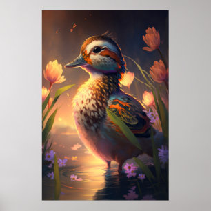 Affiche Peinture d'animaux d'oiseaux de canard Peinture d'