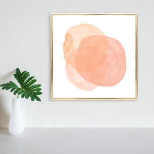 Affiche Peinture d'aquarelle Abstraite dans Pastel Coral