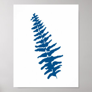 Affiche Peinture d'aquarelle du Plante de la foune Bleue B