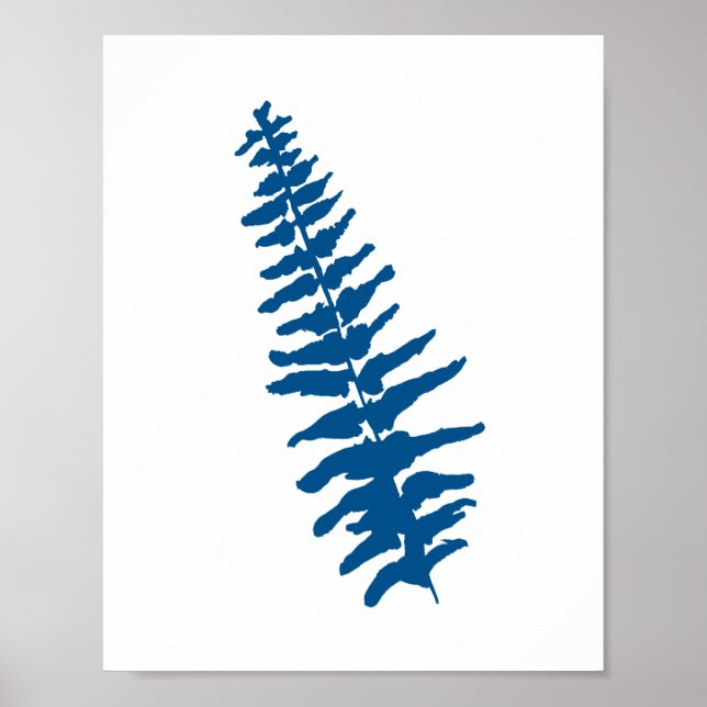 Affiche Peinture d'aquarelle du Plante de la foune Bleue B (Devant)