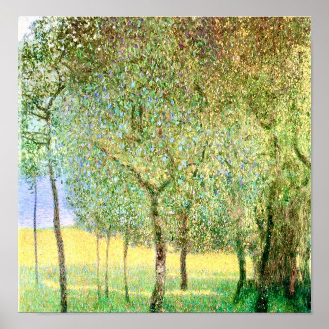 Affiche Peinture d'arbres fruitiers vintage par Gustav Kli (Devant)