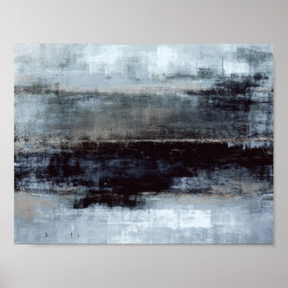 Affiche Peinture d'art Abstrait bleu "exagérée"