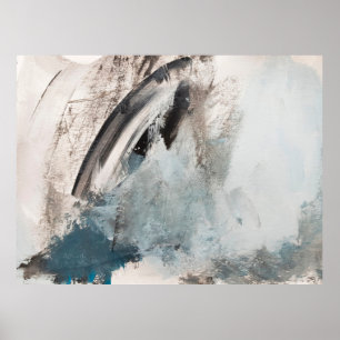 Affiche Peinture d'art Abstrait gris et bleu.abstrait, art