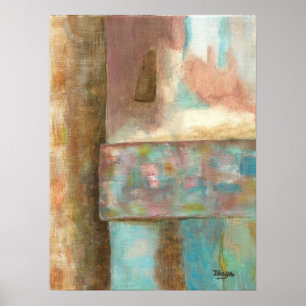 Affiche Peinture d'art abstrait Pastel Château Fantastique