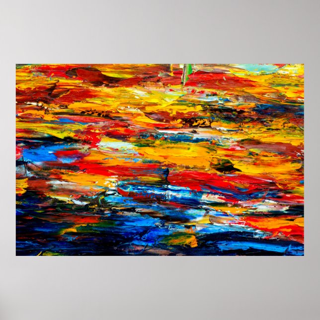 Affiche Peinture d'art avec palette couteaux, peinture (Devant)