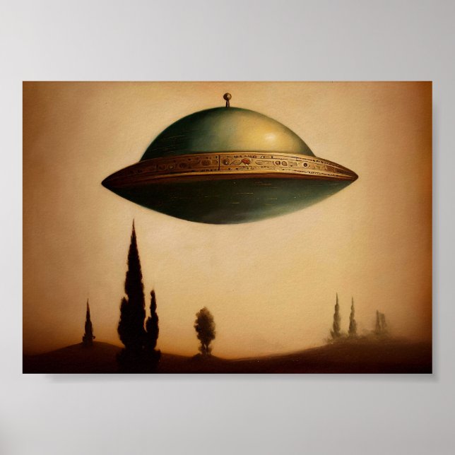 Affiche Peinture d'art vintage UFO (Devant)