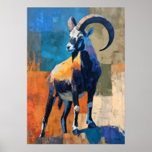Affiche Peinture de bélier impressionniste moderne audacie