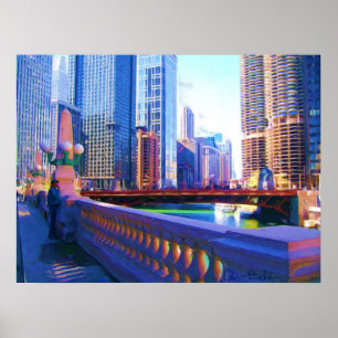 Affiche Peinture de canal de Chicago