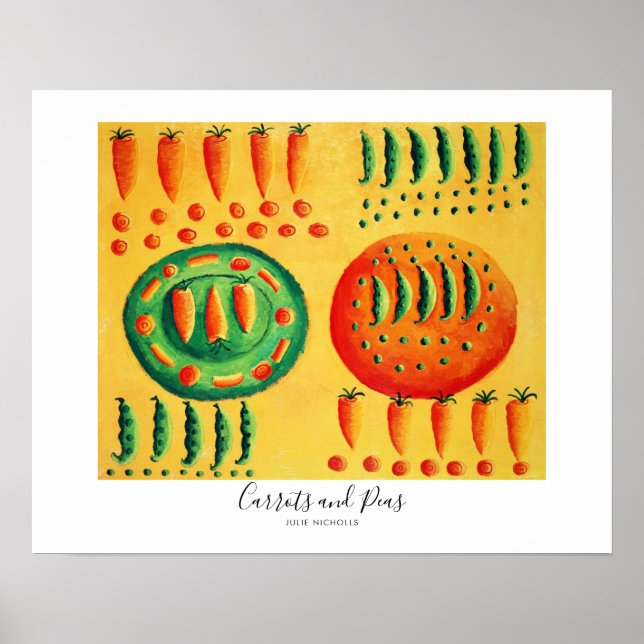 Affiche Peinture de carottes et de pois (Devant)