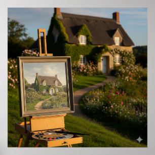 Affiche Peinture de chalet