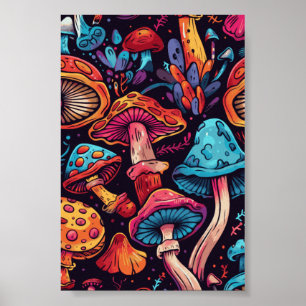 Affiche Peinture de champignons Trippy