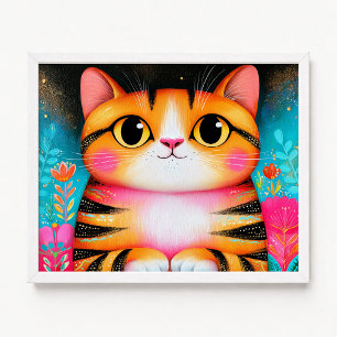 Affiche Peinture de chat américain roux mignon