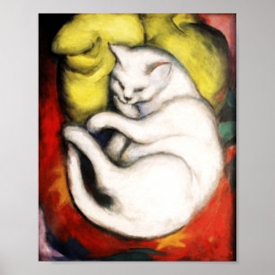 Affiche Peinture de Chat Blanc de Franz Marc