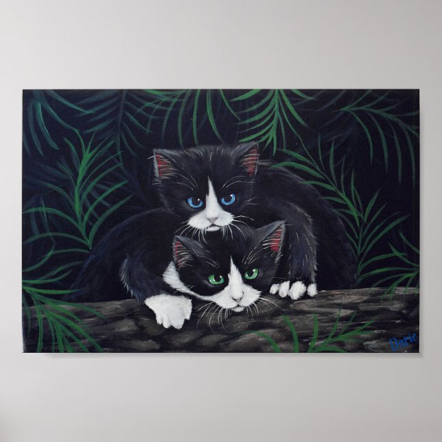 Affiche Peinture de chats de luxe unique par Darie (Devant)