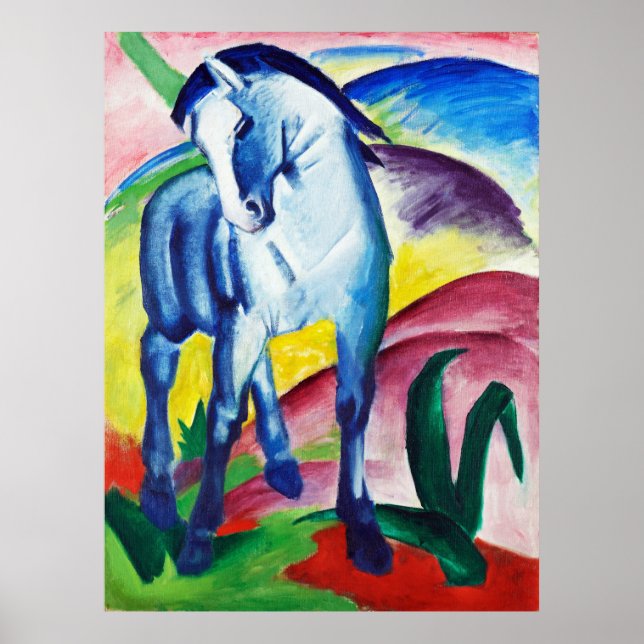 Affiche Peinture de cheval bleu par Franz Marc (Devant)