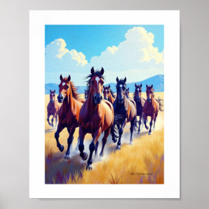 Affiche Peinture de cheval impressionniste Art de mustan