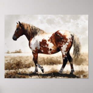 Affiche Peinture de cheval Mustang Pinto