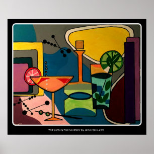 Affiche Peinture "de cocktails de mod de la moitié du