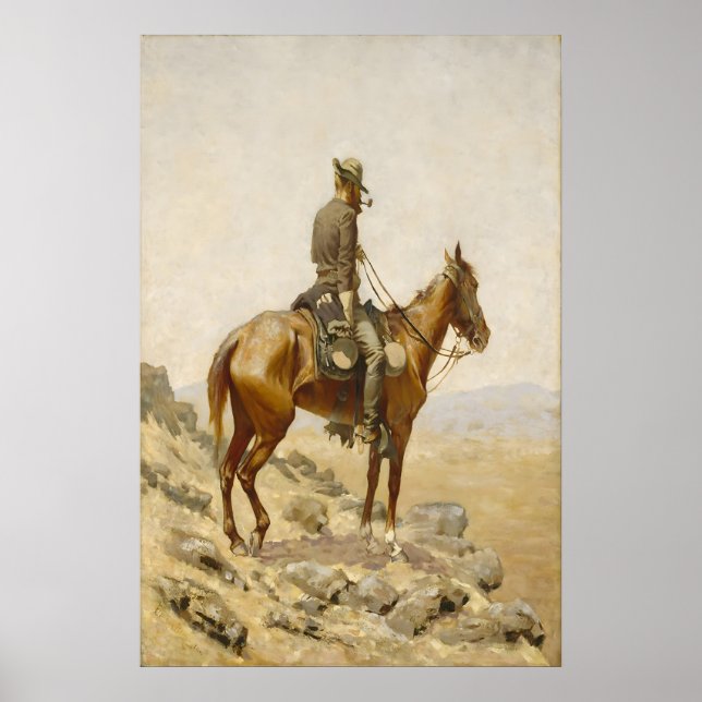 Affiche Peinture de cow-boy de Frederic Remington Art occi (Devant)