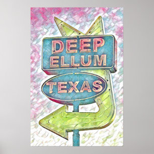 Affiche Peinture de Deep Ellum, Dallas Texas