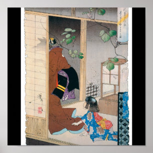 Affiche Peinture de démons japonais antique