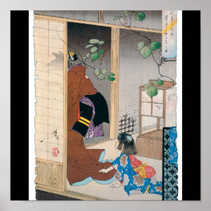 Affiche Peinture de démons japonais antique