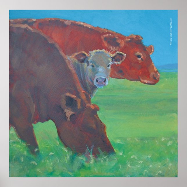 Affiche Peinture de "deux vaches et demie" (Devant)