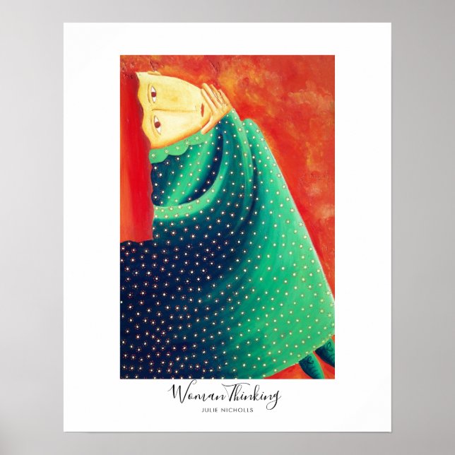 Affiche Peinture de femme pensante (Devant)