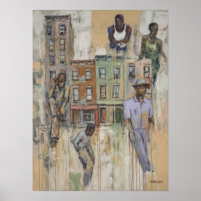 Affiche Peinture de figures abstraites de Harlem (Devant)