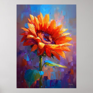 Affiche Peinture de fleurs Impressionniste de tournesol co
