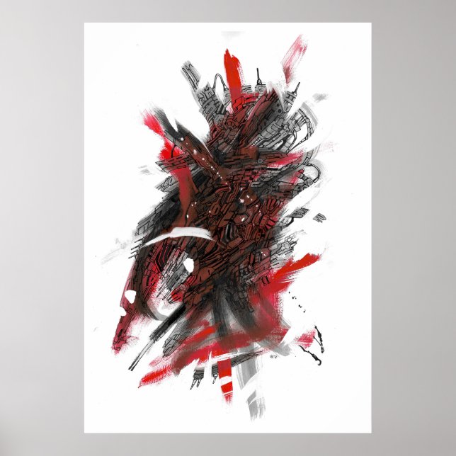 Affiche Peinture de galaxie techno (Devant)