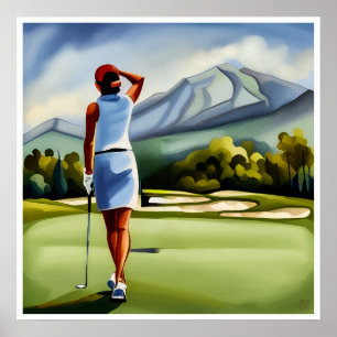 Affiche Peinture de golfeurs - Art Print