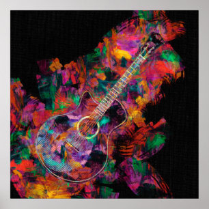 Affiche Peinture de guitare