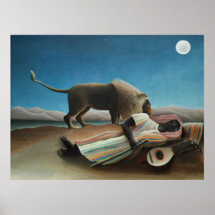 Affiche Peinture de Henri Rousseau La Bohémienne endormie 