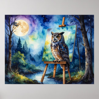 Affiche Peinture de hibou