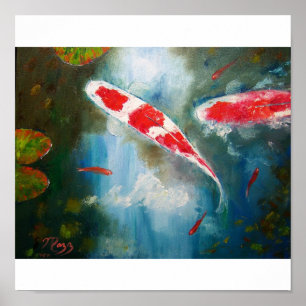 Affiche Peinture de Kohaku Koi