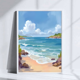 Affiche Peinture de la baie de la plage du Cap Cod Océan