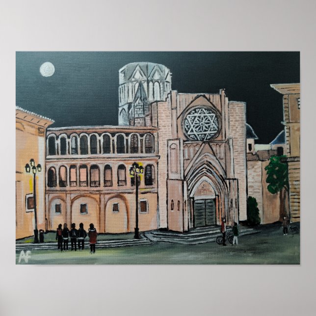 Affiche Peinture de la cathédrale Sainte-Marie par Alfred  (Devant)