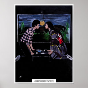 Affiche Peinture de la cérémonie du thé japonaise par Alfr