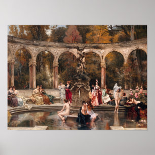 Affiche Peinture de la cour du bain romain