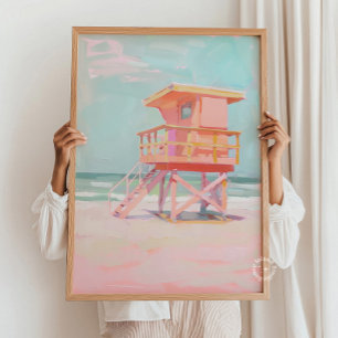 Affiche Peinture de la tour de garde côtière, Plage Wall A
