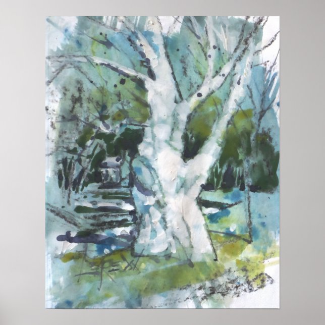 Affiche Peinture de l'arbre de la patience / Artiste Larry (Devant)