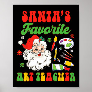 Affiche Peinture de l'enseignant d'art de Noël Père Noël l