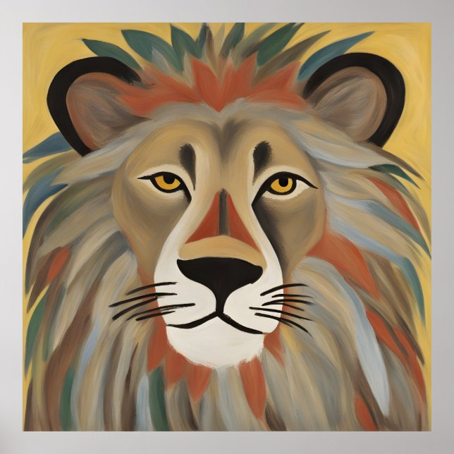Affiche Peinture de lion (Devant)