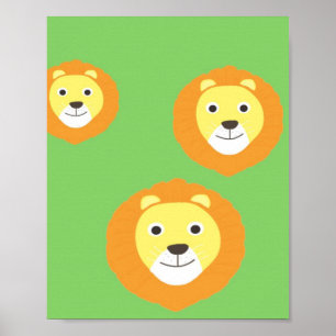 Affiche peinture de lions